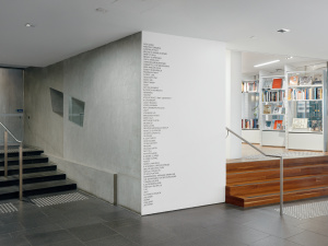 Other Matter in use as wall lettering in art gallery