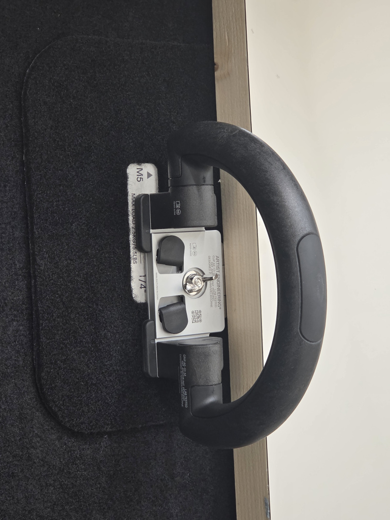 Image of artwork being held securely in place with Artist Engineering and ROKBOX hardware